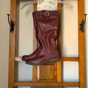Women’s knee high boots, oxblood color, size 7.5. Gently worn